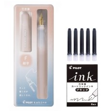파이롯트 카쿠노 마도로미 만년필+카트리지 5개, F, 아이보리, (마도로미1+카트리지 5개입*1)