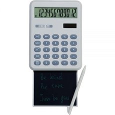 메모장이 있는 휴대용 기본 계산기 12자리 디스플레이 태양열 계산기 학교 사무실 가정 작업용 화이트, 메모장이 있는 휴대용 기본 계산기, 12자리 디스플레이