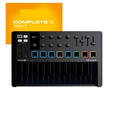 Arturia MiniLab 3 딥블랙 / 아투리아 미니랩 미디 컨트롤러 / 컴플리트 15 셀렉트 제공, 1개