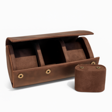 真皮三入手錶收納盒，牛皮手錶收藏盒，外出旅行手錶包，精品手錶收納包