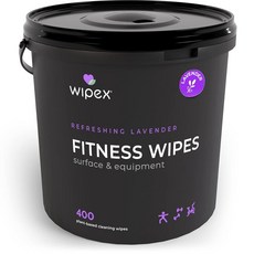 위펙스 짐 천연 식물성 의류 청소기 : 라벤더 & 식초 표면 안전 요가 매트 펠로톤 물티슈 400개