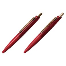 안테릭 미니 유성 볼펜 0.5mm BP10, 트랜스페어런트 레드 + 파이어 레드, 2개