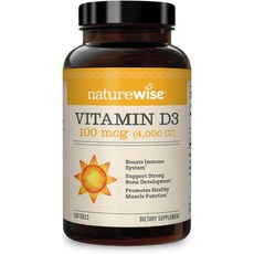 비타민 D3 4000IU 100mcg 3개월분 고함량 미국산 Vitamin D3, 4000IU 360카운트(1팩), 1개, 90정