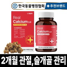 펫생각 리얼칼슘 강아지 관절 영양제 연골 슬개골 탈구 디스크 도움 보조제 아기 노견 노령견 보스웰리아 글루코사민 MSM 120g, 60정, 뼈/관절강화, 1개