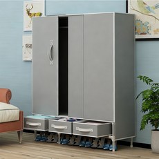 簡易磁吸開門衣櫥 臺灣現貨24H出 學生宿舍衣櫃, 雙開門--米色86*45*170cm,选择选项尺寸下单2740, 雙開門--米色86*45*170cm