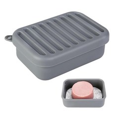 SQUARE 스퀘어 TRAVEL 트래블 Soap CASE 케이스 Bar HOLDER 홀더 for Dr Squatch SilicON 온e 케이스 Saver PorTAB 탭l, Rectangular, Dark Gray