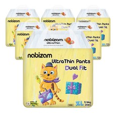 나비잠 기저귀 울트라씬 듀얼핏 팬티 6팩, 특대형(XL), 156매