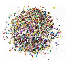 [ 671696 ] 스팽글 및 버라이어티 팩 다양한 색상 크기 모양 공예 장식에 이상적 473.2ml(16온스) 백