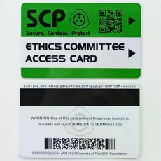 SCP scp 재단 키 만능 카드 1 2 3 4 5 등급, ETHICS COMMITTEE