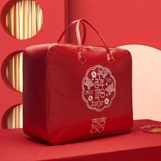 빨간색 웨딩 이불 보관 가방 휴대용 면 축하, M. 백년해로 나비 (공단 옥스포드 단독 만침 자수)