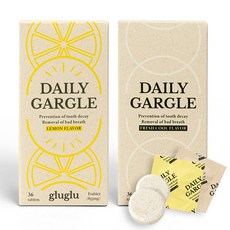 글루글루 입냄새제거 무알콜 고체가글 (1박스x36정), 30.7g, 2개, 프레쉬쿨+레몬향