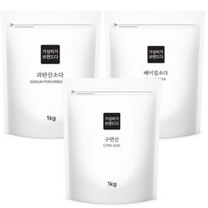 가성비가브랜드다 베이킹소다1kg+과탄산소다1kg+구연산1kg 지퍼백, 1세트