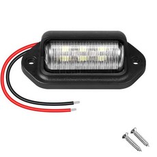 트럭 트레일러 자동차 밴 RV 보트용 방수 번호판 라이트 범용 사이드 램프 6 LED 번호 미등 12V 24V 1 개, [01] 1pcs Black, 1개
