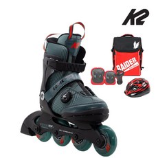 K2 아동용인라인스케이트 에디 보아 카키 풀세트 - 가방 보호대 헬멧 + 5종 사은품, 1개, 빨강(가방 헬멧 보호대 S)
