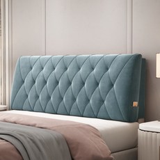 스플릿 가죽 대형 등받이 쿠션 침대 벽 방수, C. 조개껍질 블루