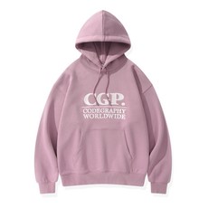 브랜드정품 코드그라피 CGP 스퀘어 로고 후드티_페일핑크 336981