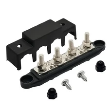 캐러밴 RV 배전 4 가지 방법 12 48V 250A DC 버스 바 보트 용 접합 자동차 액세서리 M8 M10 스터드, 02 Black M8