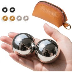 차임 1.5인치 스테인리스 스틸 명상 볼이 있는 로드투프리 바딩 볼 홈 오피스 운동을 위한 손 운동 마사지 스트레스 해소 불안 (1.5인치(벨 소리 포함), 2.1 Inch (without bell sound), 1개