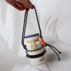 빼이따이 로프 텀블러 컵 홀더 스트랩 DIY 키트, 1개, 다크그레이/롱ver