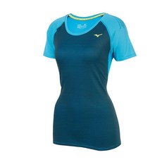 차밍샵굿 Mizuno 러닝 여성용 디스커버 하프 지퍼 티 X-스몰 블루