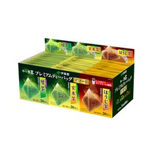 이토엔 녹차 현미 호지 차 3종 세트 60종 일본 말차 티팩 오이차, 3개, 20개입, 1.8g