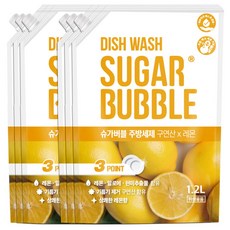 슈가버블 주방세제 구연산X레몬 주방세제 1.2L, 9개