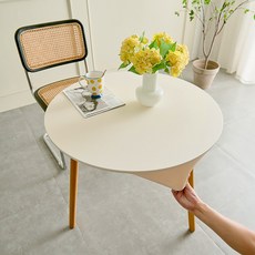 홈메이드 방수 원형 식탁보 테이블보 테이블커버 가죽 식탁커버 식탁매트 테이블매트, 베이지, 원형60cm, 1개