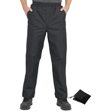 우본 남성용 블랙 방수 레인 팬츠 패커블 골프 하이킹 촹퀭