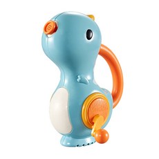 Zhijing 유아 목욕 장난감 스프링 클 러 귀여운 만화 손 크랭크 공룡 물 스프링클러 장난감(Blue), 1개, 푸른