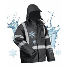 Hi-Vis 남성용 단열 안전 재킷 - 내후성 방풍 반사 여러 포켓 - 건설 작업 및 야외 활동에 적합 옐로우 3XL 옐로우