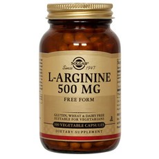 SOLGAR L-精胺酸 500mg 植物膠囊, 100錠, 1個