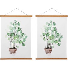 HONKKI 포스터 행거 마그네틱 프레임 강한 자석 다이아몬드 페인팅을 위한 나무 지도 그림 인쇄물 두루마리 캔버스 아트워크 영화 침실 사무실 식당 티크, Teak, 19 Inch (Pack of