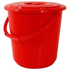 카시안 파트너 바케스 NA 플라스틱 양동이 음식물 쓰레기통 휴지통, 25L(레드), 1개