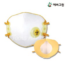 에버그린 보형물 산업용 1급 안면부 여과식 마스크 C650V 낱개, 옐로우, 1개
