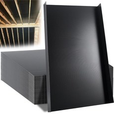 50팩 24개의 다락방 단열 배플 대형 블랙 내구성 있는 폴리에틸렌 다락방 배플 61cm(24인치) 중앙 래프터 베이 5.1cm(2인치) 에어 채널 래프터 통풍구는 지붕 환, 10