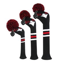 Scott Edward Pom 골프 헤드커버 3개 세트용 Well Driver(460cc) 페어웨이 및 하이브리드(UT) 우드 여성 여성을 위한 아름답고 흥미로운 패턴(블랙, Black Red Eagle_164724