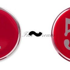 풀드림몰 1개입 원형 48MM 에폭시 번호판 레드 1-50 락카번호, 37, 1개