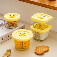 오리 이유식 용기 3P 세트 냉동보관 전자레인지 밀폐용기 소분 이유식통, 1세트, 230ml