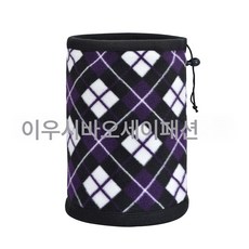 추동 아웃도어 아가일 체크 이중 플리스 라이딩 목도리 방풍 보온 멀티 플리스 풀오버 머플러, 자주색, 가로 25'm 높이 30'