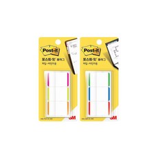 3M 포스트잇 플래그 인덱스탭 파일 바인더용 N686L-GBR 38x25.4mm 12매x3색(1개입) + N686L-PGO 38x25.4mm(1개입)