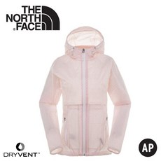The North Face 女 DryVent防風防水連帽外套 粉白
