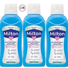 호주 밀턴 아기용품 찬물만으로 살균 소독제 용액 500ml, 3개