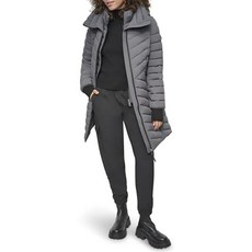 DKNY 여성용 빕 프론트 경량 퍼퍼 블랙. XS