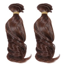 인형 가발 롱 스트레이트 합성 머리카락 DIY 인형 머리 액세서리 긴 생머리 번들, 1개, 코코넛 브라운 503