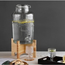 알로하 가치를 높여주는 편리함 미라주 음료 디스펜서 유리글라스 물 밀폐용기 커피숍 행사, 8L, 투명