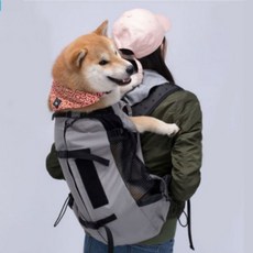 강아지포대기 중대형견 배낭형 이동가방 백팩, 1개, 그레이