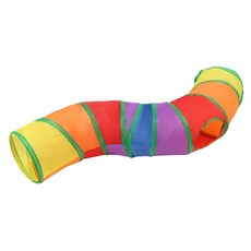 貓隧道 三通/彎曲可選 - 貓咪玩具 寵物隧道 折疊收納 耐用互動, 彩虹S通道, 1個