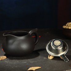紫砂公道杯 茶海 紫砂功夫茶具配件 紫砂奶壺潮州硃泥壺茶道零配, 中號公道杯260ml（黑色）送茶漏, 1個