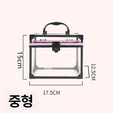 메이크업 정리함 다기능 대형 PVC 화장품함 파우치, 투명 중간 메이크업 박스