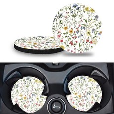 [ 986594 ] 자동차 컵 홀더 컵받침 2팩 - 7cm(2.75인치) 범용 자동 미끄럼 방지 인서트 코스터 고무 여성 및 남성용 맞춤형 액세서리(야생화), 야생화